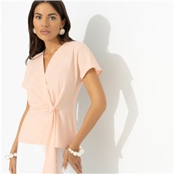 Блуза с декоративной драпировкой, Откройся желаниям (оранжевая)