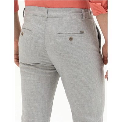 Gri Slim Fit Kanvas Pantolon