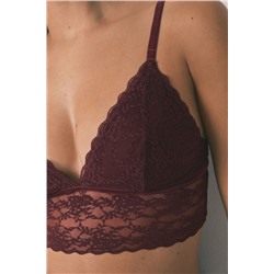 Bralette triangular LOVELY encaje burdeos