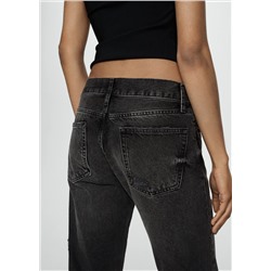 Jeans girlfriend tiro bajo rotos