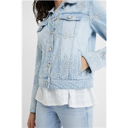 Chaqueta vaquera slim bordados