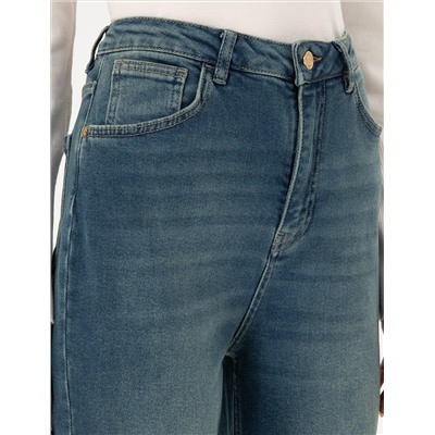 Açık Mavi Mom High Waist Fit Jean Pantolon