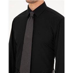 Siyah Regular Fit Uzun Kollu Basic Gömlek