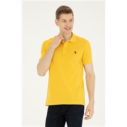 Erkek Slim Fit Polo Yaka Safran Basic Tişört