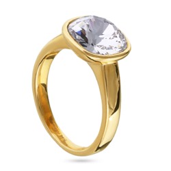 Кольцо Триумф (кристаллы SW белые 10мм; покрытие золото), Есть комплект