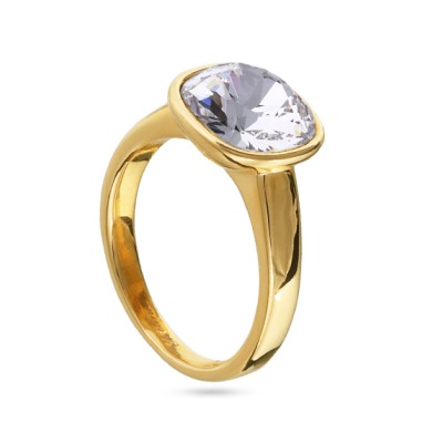 Кольцо Триумф (кристаллы SW белые 10мм; покрытие золото), Есть комплект