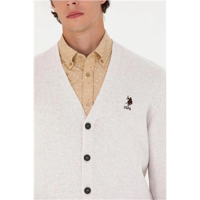 Erkek Taş Melanj Basic Triko Hırka