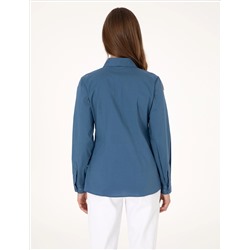 Açık İndigo Slim Fit Uzun Kollu Gömlek
