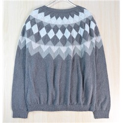 Жаккардовый свитер с ретро-артистическим ромбовидным узором