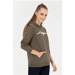 Kadın Koyu  Haki Kapüşonlu Sweatshirt