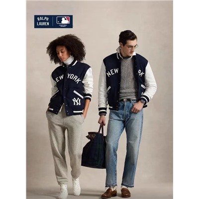 Куртка бейсбольная из флиса с аппликацией в виде букв RALPH LAURE*N