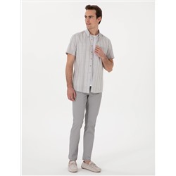 Gri Slim Fit Kanvas Pantolon