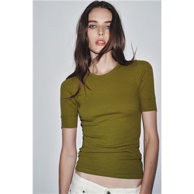 RIB SHORT SLEEVE T-SHIRT