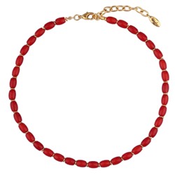 Колье Селена (коралл 8мм; покрытие золото) 41-46см, Есть комплект