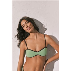 Top bikini horizontal verde