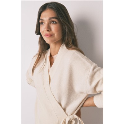 Cárdigan tricot beige