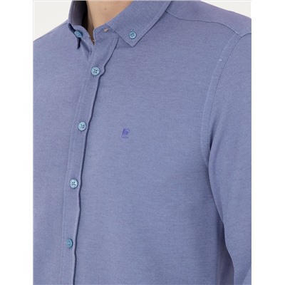 Mavi Oxford Slim Fit Uzun Kollu Gömlek