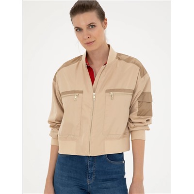 Bej Crop Top Mont