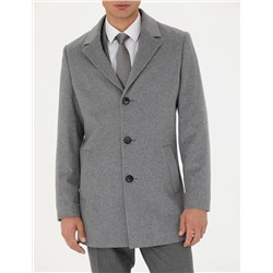 Açık Gri Ex. Slim Fit Kaşe Kaban