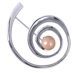 Брошь (Майорка нежный персик; покрытие родий), Есть комплект