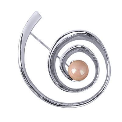 Брошь (Майорка нежный персик; покрытие родий), Есть комплект