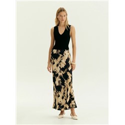 Юбка а-силуэта из вискозы, S1055/carn