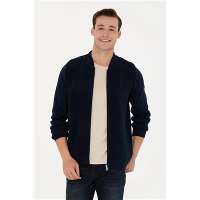 Erkek Lacivert Triko Hırka