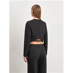 Блузка укороченная в полоску, B3080/plumet