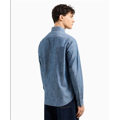 Мужская джинсовая рубашка ЭМПОРИО АРМАН*И