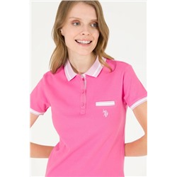 Kadın Pembe Polo Yaka Tişört