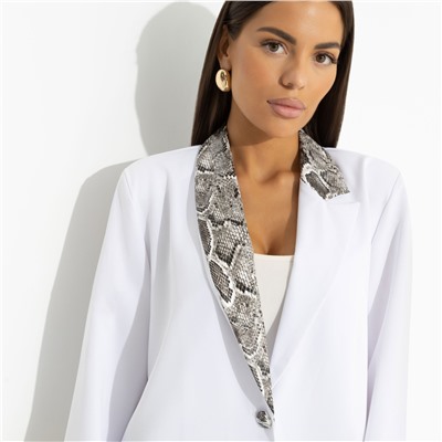 Жакет на подкладе с подплечниками, Притягательный взгляд (white)