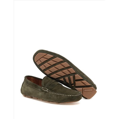 Haki %100 Deri Loafer Ayakkabı