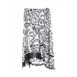 Falda midi Blanco y negro