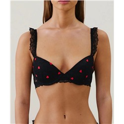 Sujetador de aumento de encaje con bordados