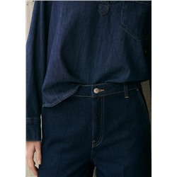 Jeans wideleg tiro alto rinse wash