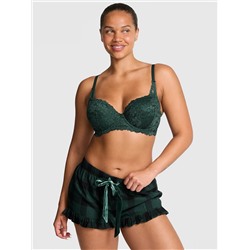 PINK Flannel Boxy Ruﬄed Pajama Shorts