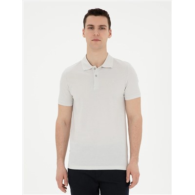 Açık Gri Slim Fit Basic Tişört