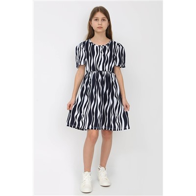 Платье Зебра короткий рукав-фонарик арт. ПЛ-374 НАТАЛИ #885612
