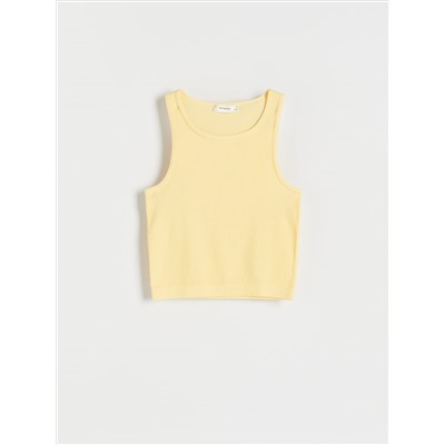 Kurzes Top aus Rippstrickjersey