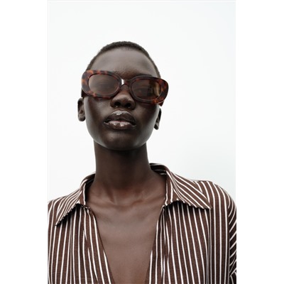 CROPPED LINEN BLEND SHIRT