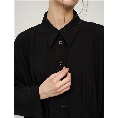 Черное Платье-рубашка