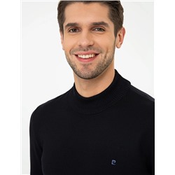 Lacivert Slim Fit Yarım Balıkçı Basic Triko Kazak