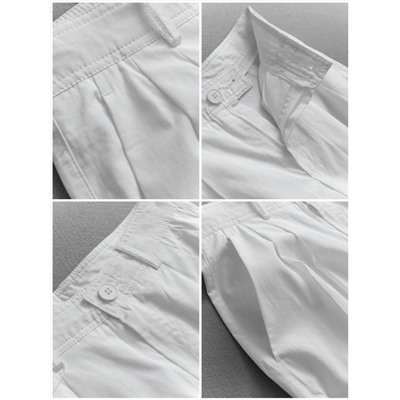 Женская прямая рубашка и белоснежные красивые брюки создают прекрасный комплект