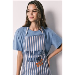 Delantal algodón estampado rayas