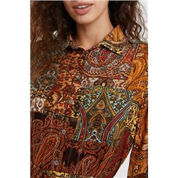 Vestido camisero estampado metalizado