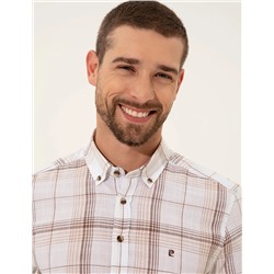 Kahverengi Regular Fit Kısa Kollu Gömlek