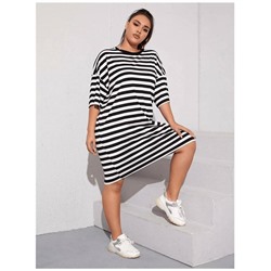 Женское платье в полоску Plus Size