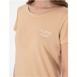 Bej Kısakollu Pijama Takımı