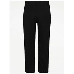 Boys Black Longer Length Regular Leg School Trouser 2 Pack