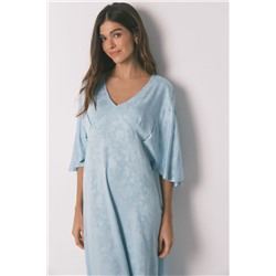 Camisón largo escote frunce